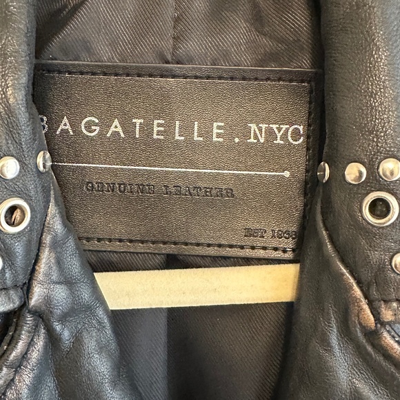 Bagatelle NYC Asymmetrical Studded Genuine Soft Leather Moto Jacket Size S - Picture 4 of 17